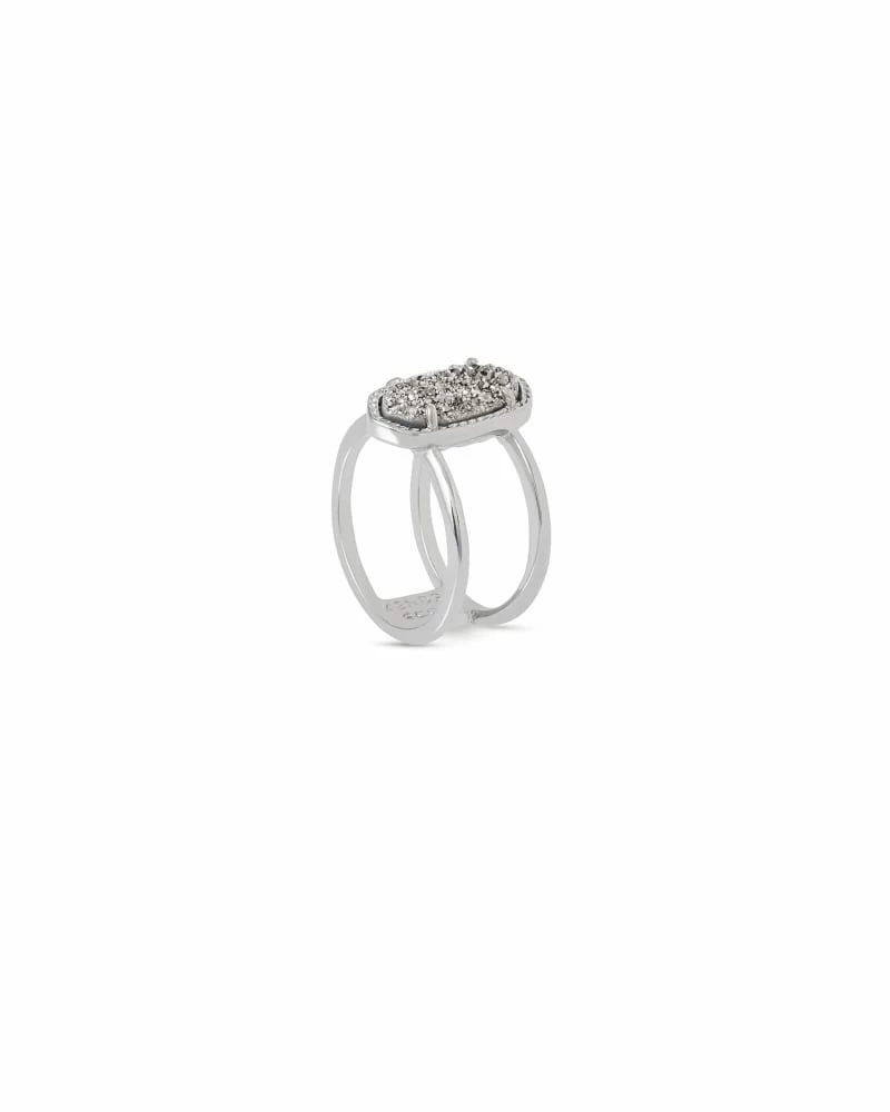 Kendra Scott Elyse Silver Ring In Platinum Drusy 3 Kendra Scott Elyse Silver Ring In Platinum Drusy - Image 3