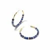 Kendra Scott Ember Gold Hoop Earrings In Blue Lapis
