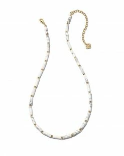 Kendra Scott Ember Gold Strand Necklace In White Howlite