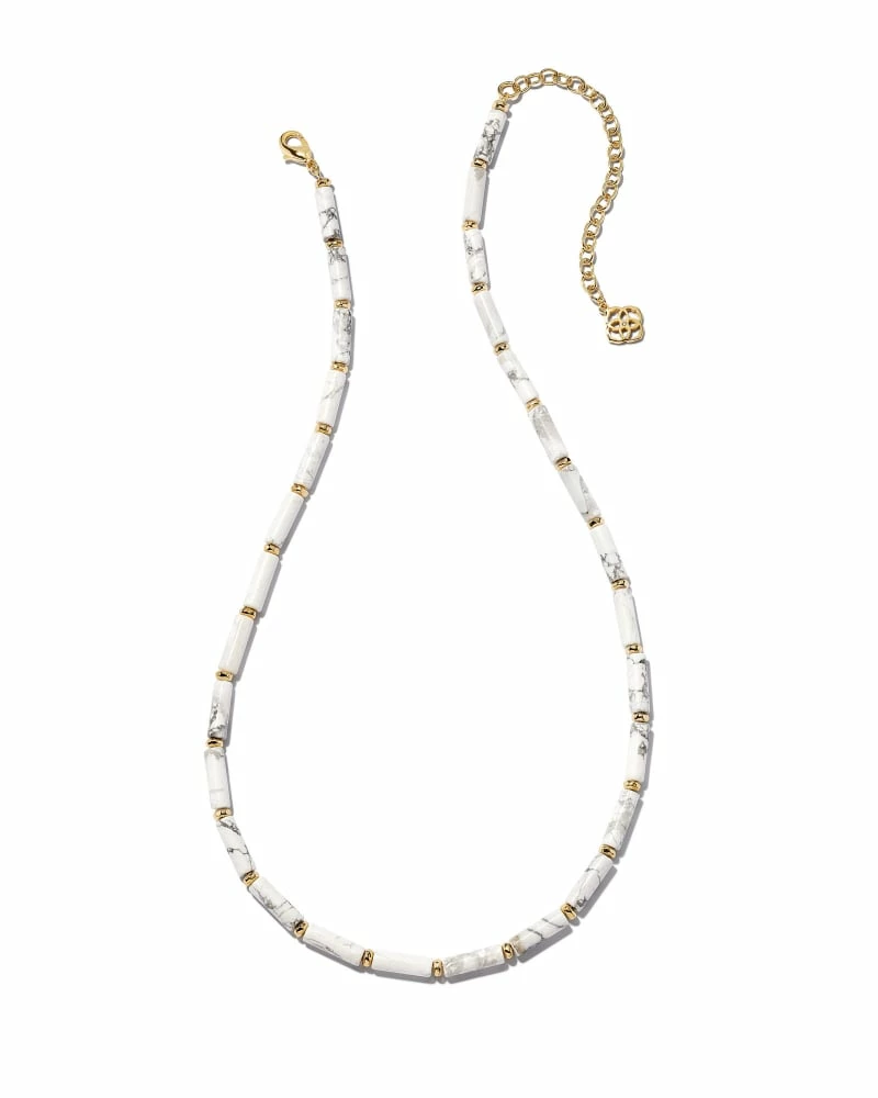 Kendra Scott Ember Gold Strand Necklace In White Howlite 1 Kendra Scott Ember Gold Strand Necklace In White Howlite