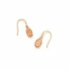 Kendra Scott Emilie Rose Gold Drop Earrings In Sand Drusy