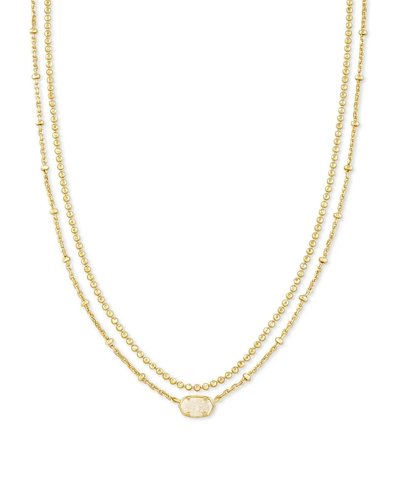 Kendra Scott Emilie Gold Multi Strand Necklace In Iridescent Drusy 1 Kendra Scott Emilie Gold Multi Strand Necklace In Iridescent Drusy