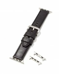 Kendra Scott Evans Leather Watch Band In Black 5 Kendra Scott Evans Leather Watch Band In Black -Demi-Fine Jewelry Shop kendra scott evans leather watch band stainless steel black leather 01