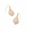 Kendra Scott Small Faceted Alex Gold Drop Earrings In Rose Quartz