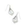 Kendra Scott Small Faceted Alex Silver Drop Earrings In Ivory Illusion