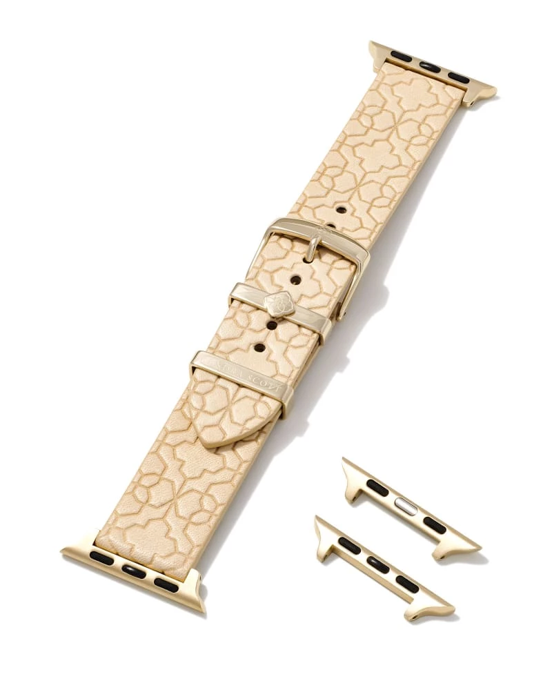 Kendra Scott Filigree Beige Leather Watch Band With Gold Tone Stainless Steel 3 Kendra Scott Filigree Beige Leather Watch Band With Gold Tone Stainless Steel - Image 3