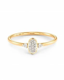 Kendra Scott Marisa 14k Yellow Gold Band Ring In White Diamond