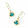 Kendra Scott Framed Kendall Gold Wire Drop Earrings In Teal Abalone