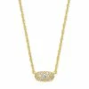 Kendra Scott Grayson Gold Pendant Necklace In White Crystal