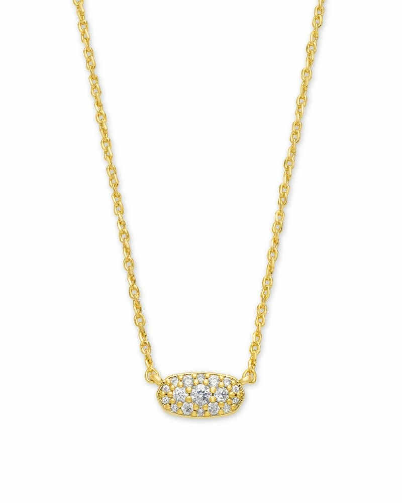Kendra Scott Grayson Gold Pendant Necklace In White Crystal 1 Kendra Scott Grayson Gold Pendant Necklace In White Crystal