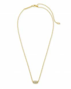 Kendra Scott Grayson Gold Pendant Necklace In White Crystal 5 Kendra Scott Grayson Gold Pendant Necklace In White Crystal -Demi-Fine Jewelry Shop kendra scott grayson crystal pendant necklace gold white crystal 01 lg