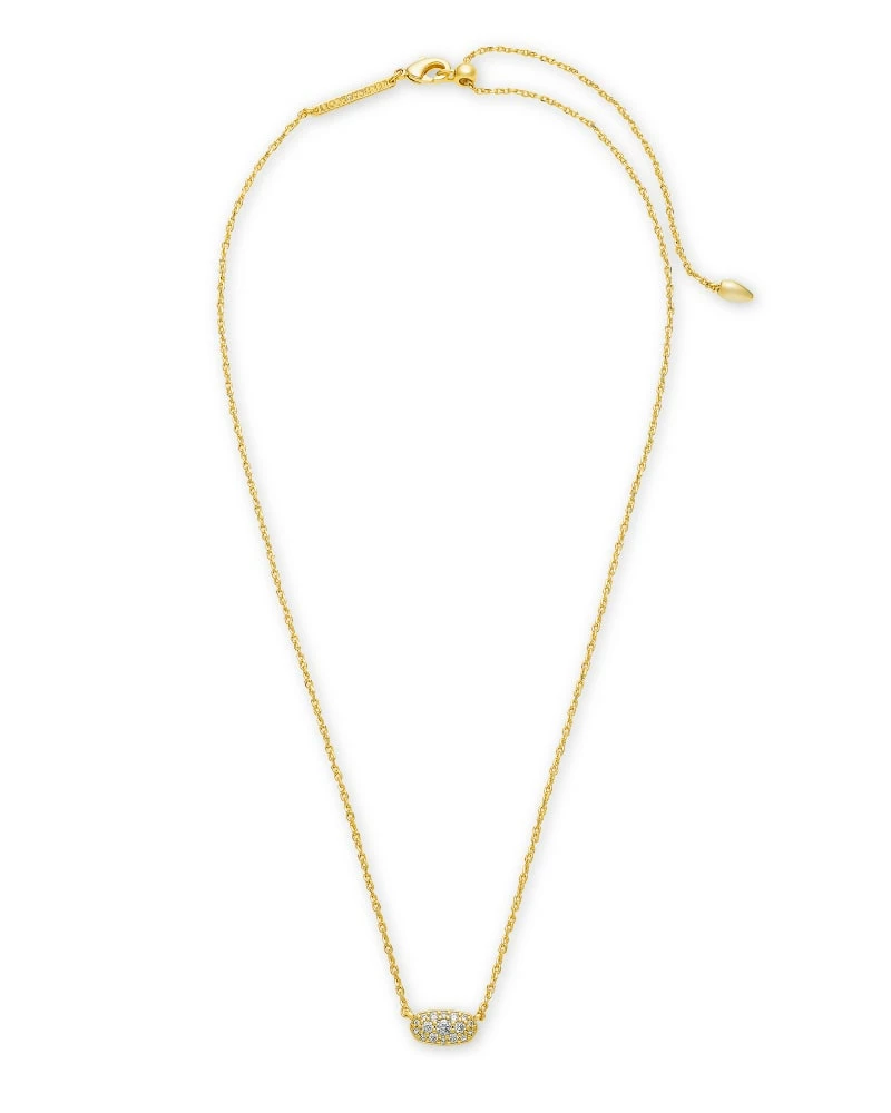 Kendra Scott Grayson Gold Pendant Necklace In White Crystal 3 Kendra Scott Grayson Gold Pendant Necklace In White Crystal - Image 3