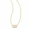 Kendra Scott Grayson Gold Pendant Necklace In Iridescent Drusy