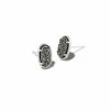 Kendra Scott Grayson Silver Stud Earrings In Platinum Drusy