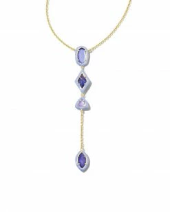 Kendra Scott Greta Gold Y Necklace In Lavender Mix