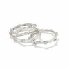 Kendra Scott Haven Silver Crystal Heart Rings Set Of 3 In White Crystal