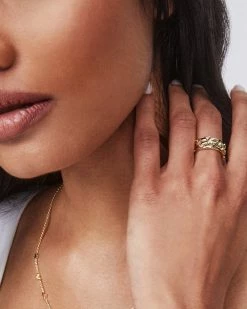 Kendra Scott Haven Heart Gold Rings Set Of 3 In Multi Mix -Demi-Fine Jewelry Shop kendra scott haven heart gold ring set of three multi mix