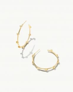 Kendra Scott Haven Heart Hoop Earrings In Gold