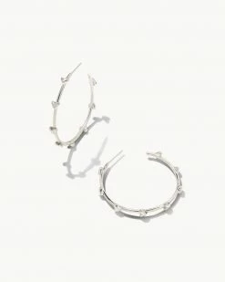 Kendra Scott Haven Heart Hoop Earrings In Silver
