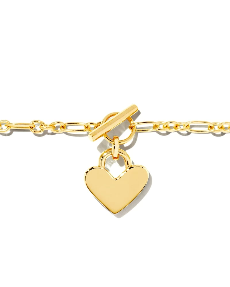 Kendra Scott Heart Padlock Chain Bracelet In 18k Gold Vermeil 2 Kendra Scott Heart Padlock Chain Bracelet In 18k Gold Vermeil - Image 2