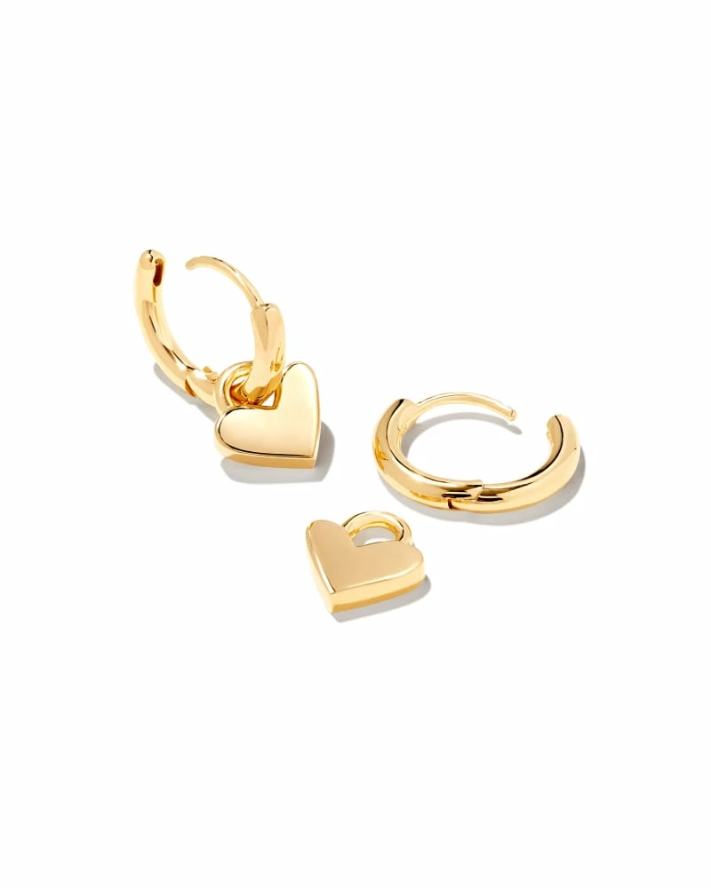 Kendra Scott Heart Padlock Huggie Earrings In 18k Gold Vermeil 2 Kendra Scott Heart Padlock Huggie Earrings In 18k Gold Vermeil - Image 2