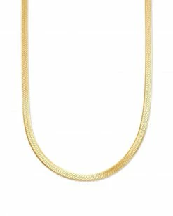Kendra Scott Herringbone Chain Necklace In 18k Gold Vermeil