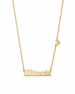 Kendra Scott Illinois Pendant Necklace In 18k Yellow Gold Vermeil