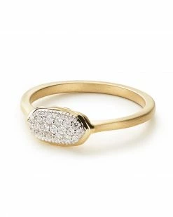 Kendra Scott Isa Ring In Pave Diamond And 14k Yellow Gold