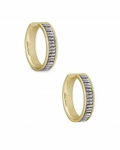 Kendra Scott Jack Gold Hoop Earrings In White Crystal