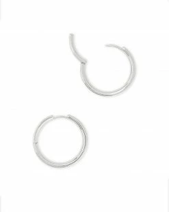 Kendra Scott Jack Silver Hoop Earrings In Charcoal Gray Crystal -Demi-Fine Jewelry Shop kendra scott jack hoop earring rhodium charcoal gray crystal 01 lg