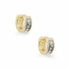 Kendra Scott Jack Gold Huggie Earrings In White Crystal