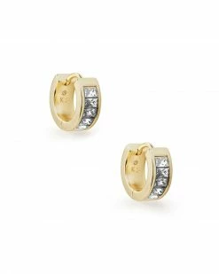Kendra Scott Jack Gold Huggie Earrings In White Crystal