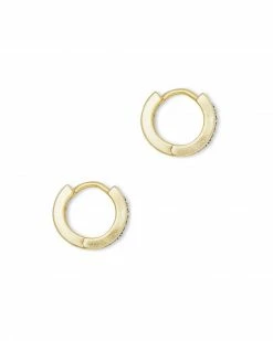 Kendra Scott Jack Gold Huggie Earrings In White Crystal -Demi-Fine Jewelry Shop kendra scott jack huggie earring gold white cz 01 lg