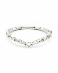 Kendra Scott Jaclyn 14k White Gold Band Ring In White Diamond