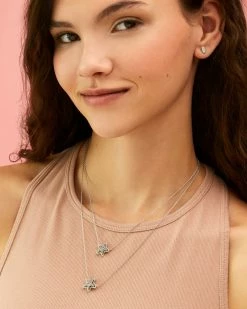 Kendra Scott Jae Star Silver Pendant Necklace In Platinum Drusy -Demi-Fine Jewelry Shop kendra scott jae short pendant necklace rhodium platinum drusy