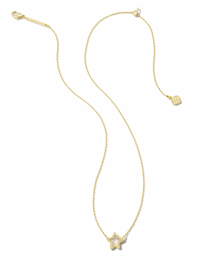 Kendra Scott Jae Gold Star Small Short Pendant Necklace In Ivory Mother-of-Pearl 2 Kendra Scott Jae Gold Star Small Short Pendant Necklace In Ivory Mother-of-Pearl - Image 2