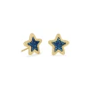 Kendra Scott Jae Star Gold Stud Earrings In Blue Drusy