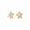 Kendra Scott Jae Star Gold Stud Earrings In Dichroic Glass