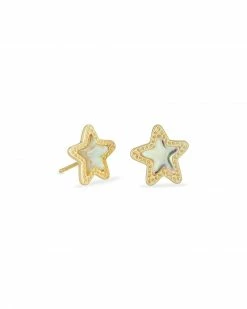 Kendra Scott Jae Star Gold Stud Earrings In Dichroic Glass