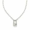 Kendra Scott Jess Small Lock Chain Necklace In Silver