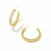 Kendra Scott Juliette Gold Hoop Earrings In White Crystal