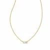 Kendra Scott Juliette Gold Pendant Necklace In White Crystal