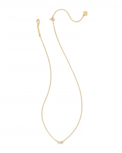 Kendra Scott Juliette Gold Pendant Necklace In White Crystal 5 Kendra Scott Juliette Gold Pendant Necklace In White Crystal -Demi-Fine Jewelry Shop kendra scott juliette pendant necklace gold white crystal 01