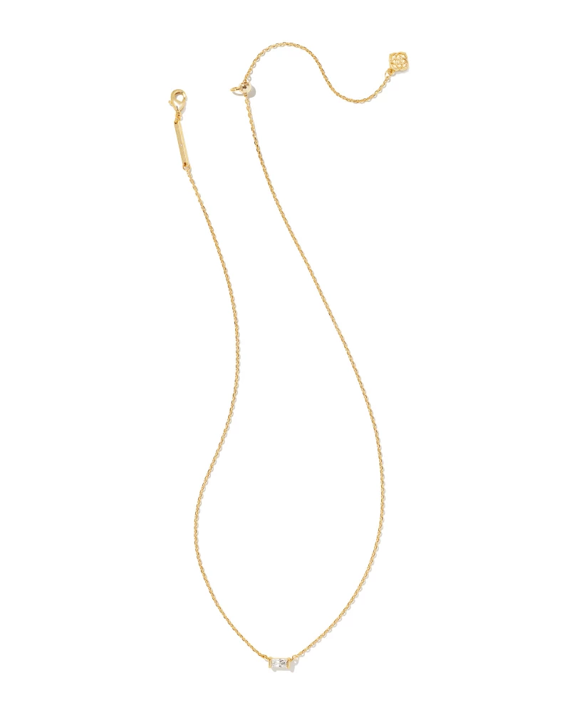 Kendra Scott Juliette Gold Pendant Necklace In White Crystal 2 Kendra Scott Juliette Gold Pendant Necklace In White Crystal - Image 2