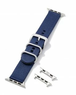 Kendra Scott Kenneth Nylon Watch Band In Navy -Demi-Fine Jewelry Shop kendra scott kenneth nylon watch band stainless steel navy nylon 01