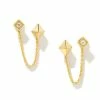 Kendra Scott Kinsley Gold Convertible Earring Set In White Crystal