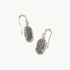 Kendra Scott Lee Sterling Silver Drop Earrings In Platinum Drusy