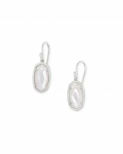 Kendra Scott Lee Sterling Silver Drop Earrings In Ivory Mother-of-Pearl