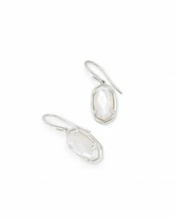 Kendra Scott Lee Sterling Silver Drop Earrings In Ivory Mother-of-Pearl -Demi-Fine Jewelry Shop kendra scott lee earring sterling silver ivory mother of pearl 01 lg