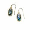 Kendra Scott Lee Gold Drop Earrings In Abalone Shell